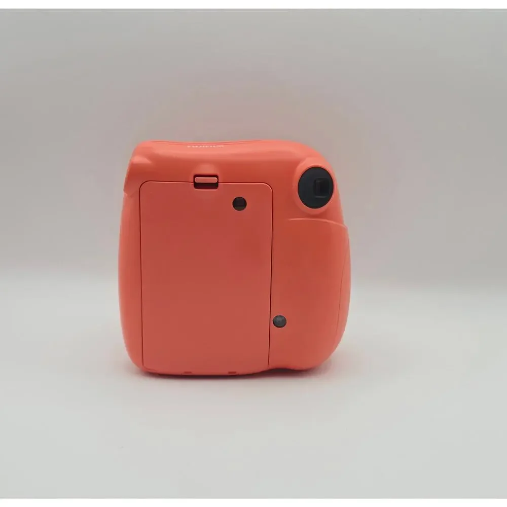 Fujifilm Instax Mini 7+ Instant Film Camera Coral Pink Tested Flash Works